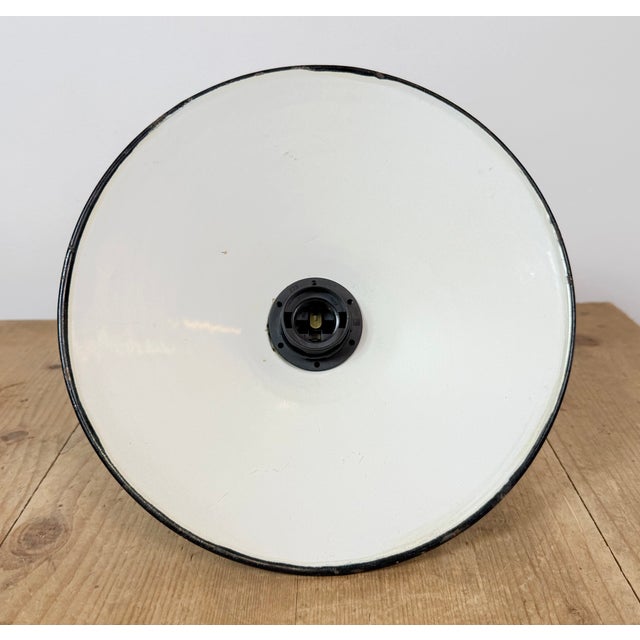 Industrial Green Enamel Military Pendant Lamp with Cast Aluminium Top, 1960s For Sale - Image 17 of 18