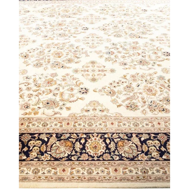 Solo Rugs Mogul, One-of-a-Kind Hand-Knotted Area Rug in Ivory, 9' 2" x 13' 0" For Sale - Image 4 of 8