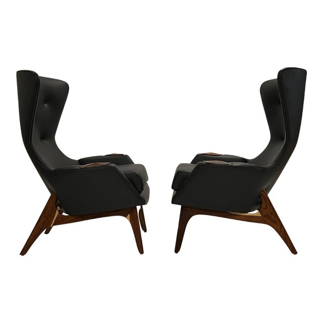 Adrian Pearsall Wing Chairs Model 2231-C, Pair For Sale