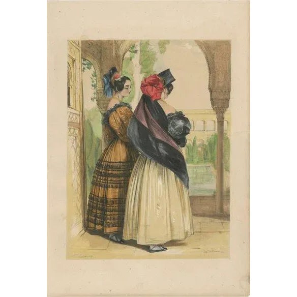 Beige J. F. Lewis, Two Spanish Ladies, 1836, Paper For Sale - Image 8 of 8
