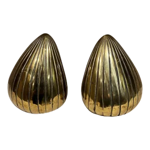 1950s Ben Seibel Brass Clam Shell Bookend Set