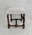 19th C French Louis XIII Style Walnut Stool W/ New Boucle Textile For Sale - Image 11 of 15