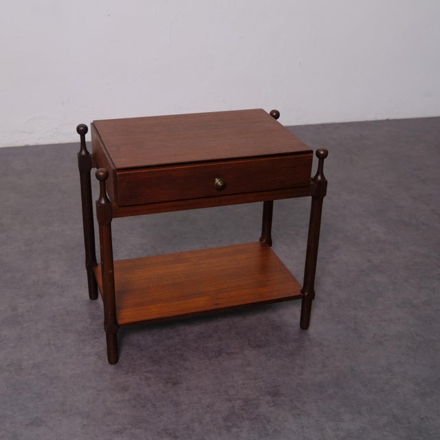 Modern Vintage Italia Teak Bedside Table by Fratelli Proserpio, 1950s For Sale - Image 3 of 16