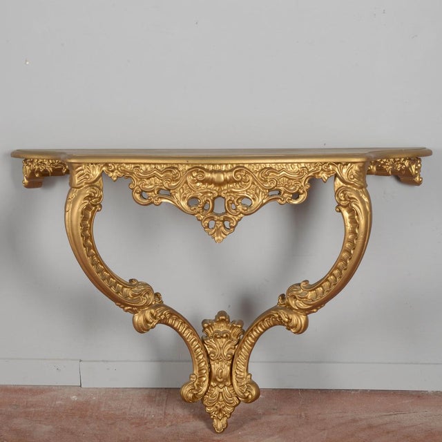 Rococo Style Gilt Wall Console, 20th Century For Sale - Image 16 of 18