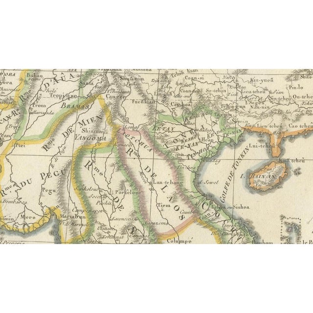 Paper Antique Map of Southeast Asia by Bonne, 1787 For Sale - Image 7 of 11