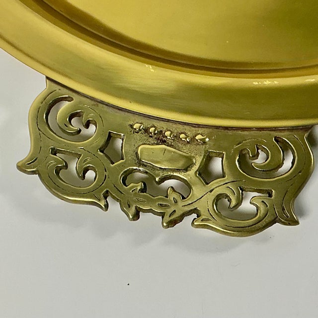Mid-Century Hollywood Regency Chippendale English Traditional Style Brass Serving Tray For Sale - Image 9 of 11
