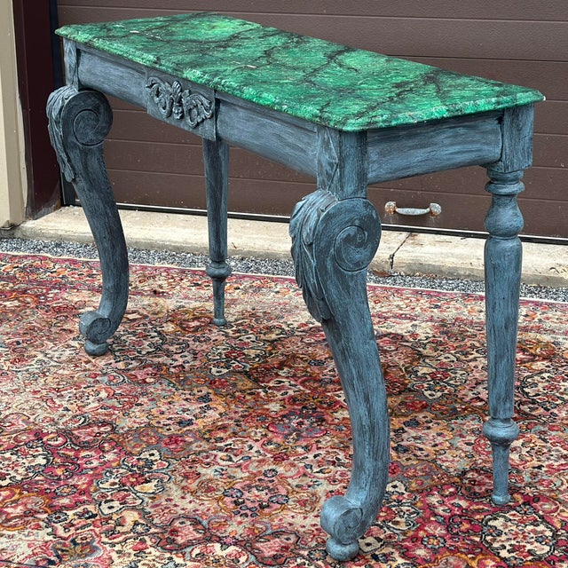 Early 20th Century Antique Hand Painted French Console Table For Sale - Image 5 of 12