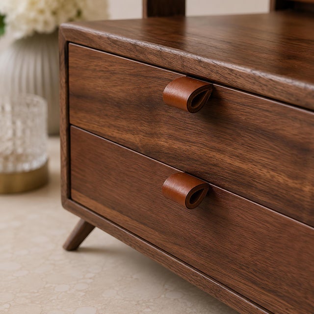 Wood Perfume Tray With Drawers, Solid Walnut Vanity Organizer, Makeup Skincare Perfume Display Shelf For Sale - Image 7 of 10