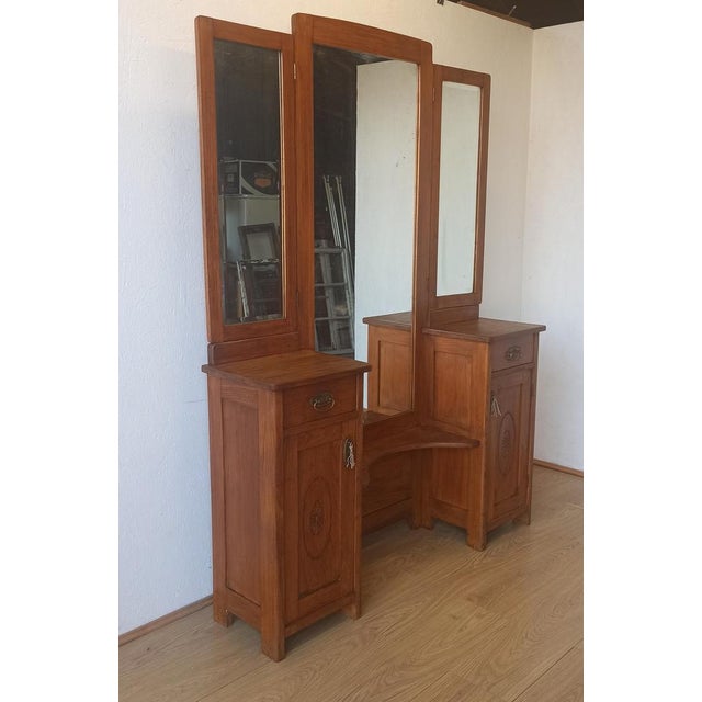 Dressing Table with Triple Mirror, 1950s For Sale - Image 12 of 18