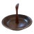 Vintage Ozark Black Walnut Round Wood Serving Tray Nut Bowl With Center Handle For Sale