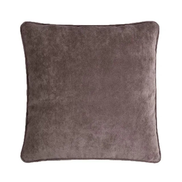 Happy Frame Brown Velvet Cushion Cover by LO Decor For Sale - Image 4 of 4