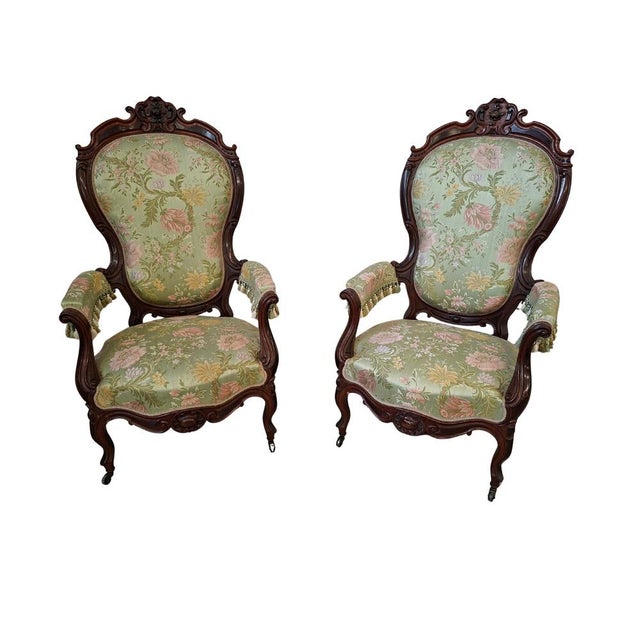 Rococo Revival Balloon Back Armchairs, 1850, Set of 2 For Sale - Image 12 of 12