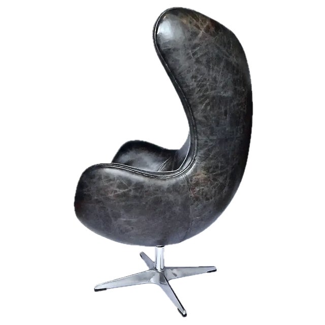 Arne Jacobsen Vintage Mid-Century Modern Leather Chair For Sale - Image 4 of 8
