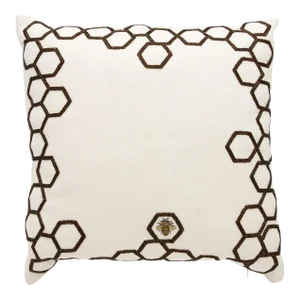 Aandaz Bee Honeycomb Linen 20x20 Pillow
