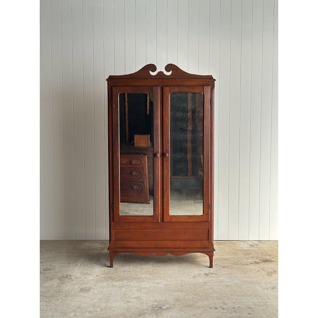 Antique Mahogany Cabinet With Mirrored Doors For Sale - Image 16 of 16