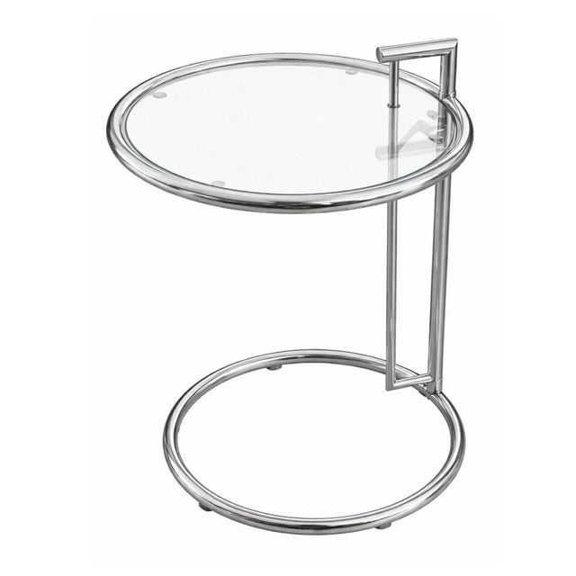 An elegant pair of E-1027 adjustable side tables designed by Eileen Gray, produced by ClassiCon in the Early 21st Century,...