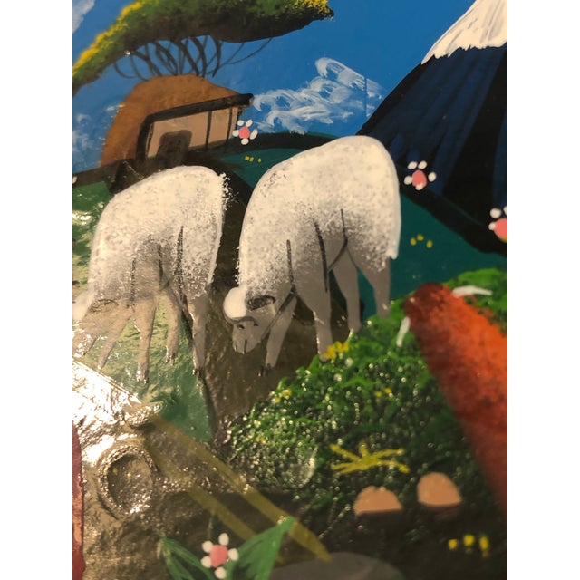 Small Peruvian Oil Painting Pastoral Scene For Sale - Image 12 of 13