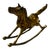 Large 1970s Vintage Statue Brass Rocking Horse For Sale