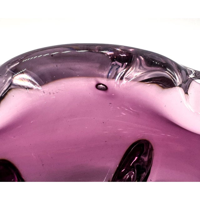 Mid-Century Signed Åfors Bosse ‘Lila’ Amethyst Purple Sommerso Scandinavian Art Glass Bowl – Scandinavian Modern, Contemporary For Sale - Image 11 of 13