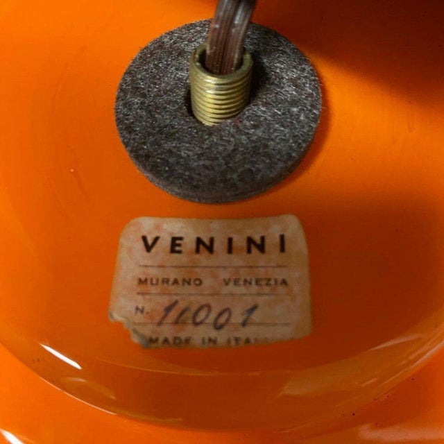 Vase in Orange Opaline Glass by Carlo Scarpa for Venini For Sale - Image 3 of 6