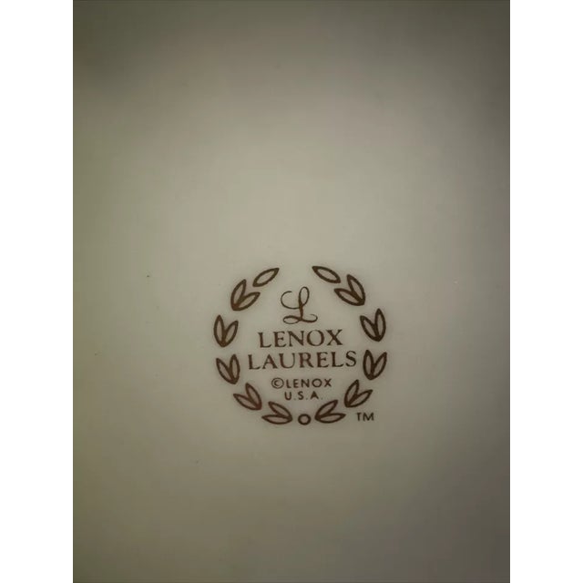 Ceramic Vintage Lenox Laurels Embossed Blue Beads Vase For Sale - Image 7 of 7