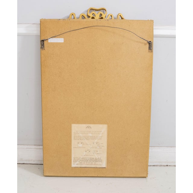 Carvers Guild Ribbon Carved Top Decorator Mirror For Sale - Image 9 of 11