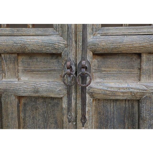 Pine Armoire constructed from Antique Chinese Trellis Doors, the doors in a wonderful old finish and color. High style...