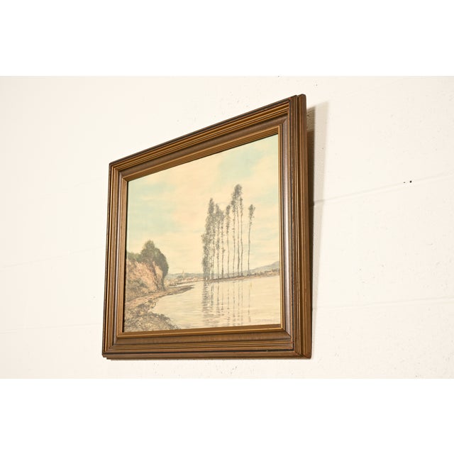 French Original "View on the Seine" Framed Print by Homer Dodge Martin For Sale - Image 3 of 14
