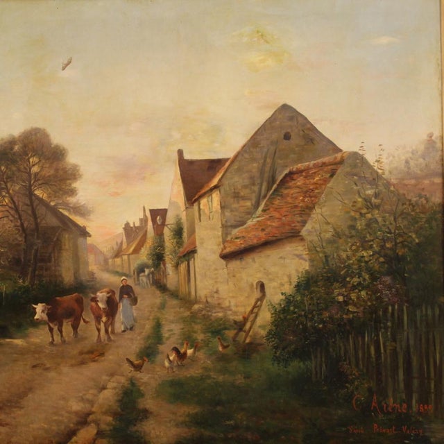 French Artist, Landscape, 1899, Oil on Canvas For Sale - Image 7 of 16