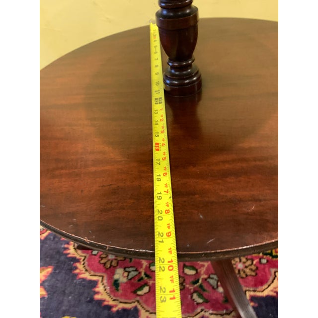Traditional Antique 3 Tier Dumb Waiter Mahogany Wood Side End Table Butler Stand 38.5” For Sale - Image 3 of 12