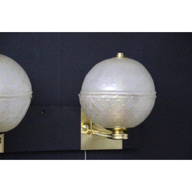 Golden Pulegoso Murano Glass Sconces in the style of Barovier, 1990s, Set of 2 For Sale - Image 12 of 18