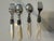 Italian Mid 20th Century Stainless Steel Eme Inox Napoleon Flatware Set, Made in Italy From 18/10 Pearlized Acrylic Handler/Pearl Ivory Set for 8- 17 Pieces For Sale - Image 3 of 12
