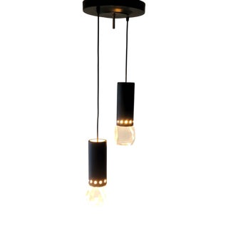Pendant Lamp in Glass and Metal with Faceted Diffuser from Stilnovo, Italy, 1960s For Sale