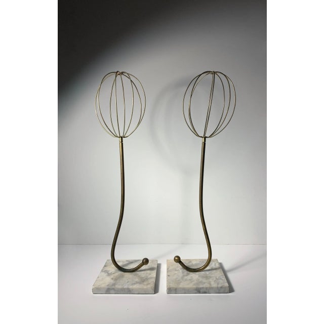 Pair of vintage brass wire Mannequin Heads.