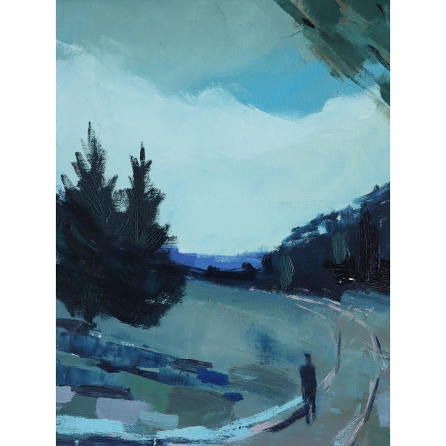 Mid-Century Modern 'The Long Turn Home' Vintage Swedish Expressive Landscape Oil Painting, Framed For Sale - Image 11 of 16