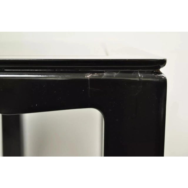 Chinese Ming James Mont Style Black Lacquer Sofa Hall Console Tables - Pair For Sale In Philadelphia - Image 6 of 11