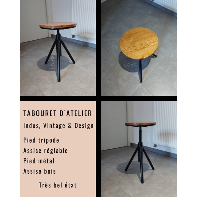 Industrial Adjustable Tripod Stool For Sale - Image 11 of 16