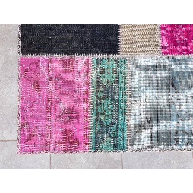 Textile Mid 20th Century Floor Oushak Faded Carpet For Sale - Image 7 of 10