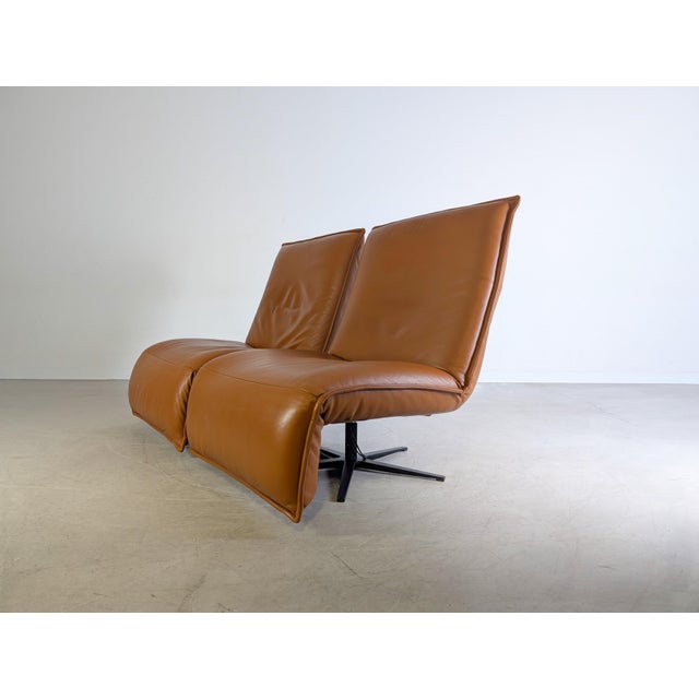 Epos Free Motion Armchair in Cognac Brown Leather from Koinor For Sale - Image 4 of 15