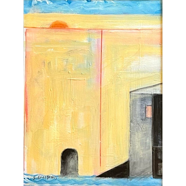 Abstract Expressionist painting on canvas paper, mounted on mounting-board, backed with foam core by Satori Gregorakis....