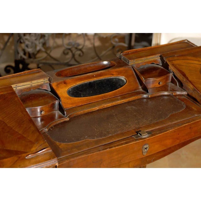 Early 19th Century Petite French Louis XV Style Walnut Slant-Front Desk For Sale - Image 5 of 11