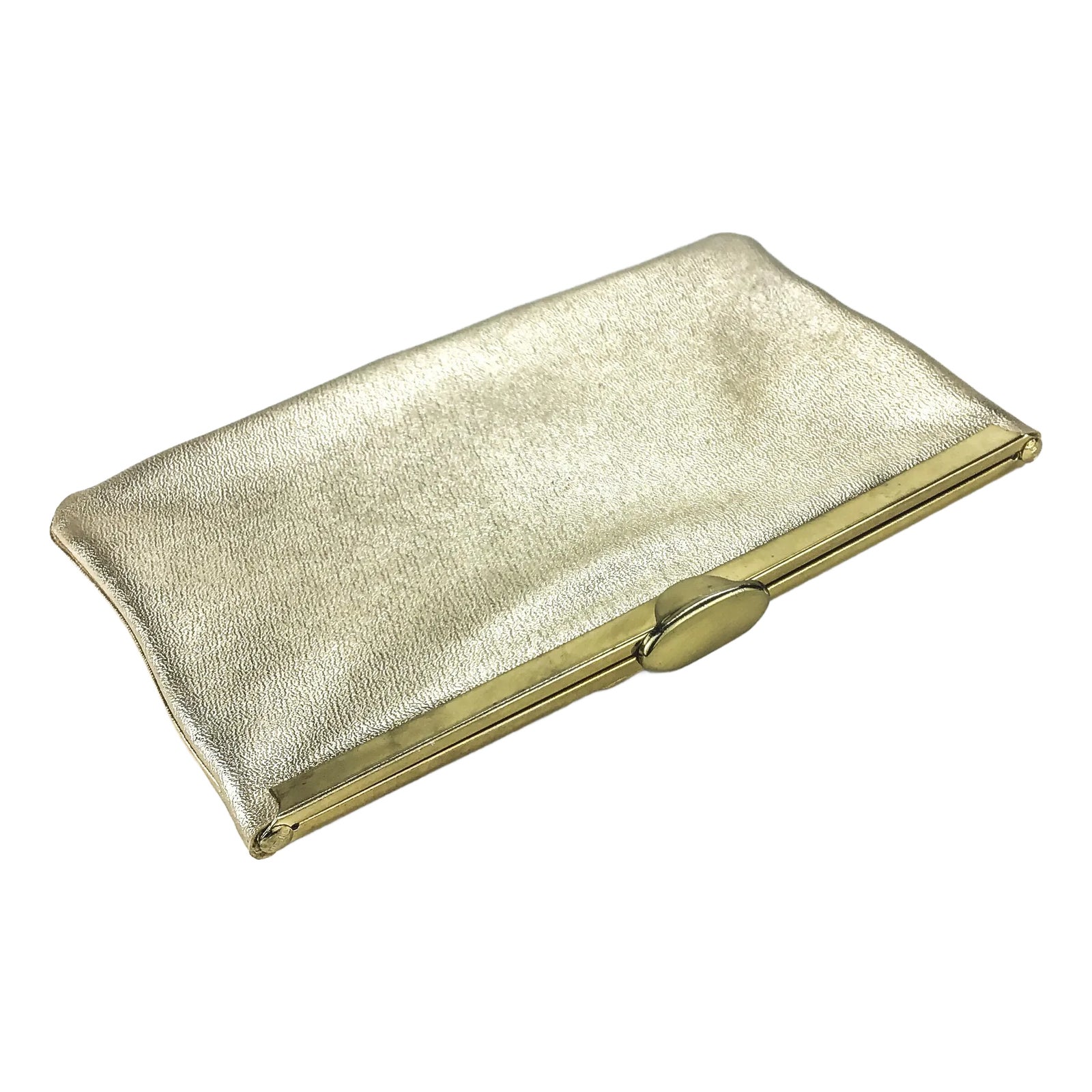 Gold Leather Envelope Clutch main image 1