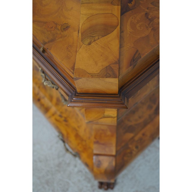 Brown Italian Highly Inlaid Olivewood Fall Front Desk For Sale - Image 8 of 18