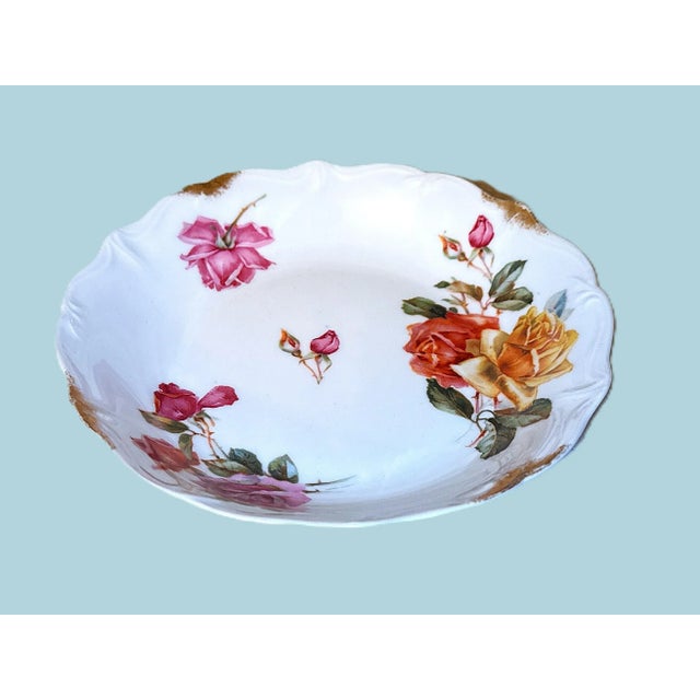 Antique French Limoges Floral & Gold Porcelain Bowls - Set of 8 For Sale - Image 13 of 14