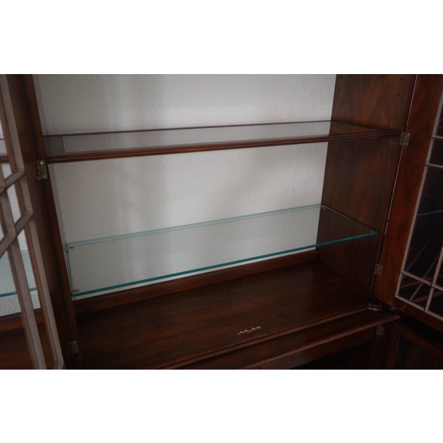 John Widdicomb Vintage Large Walnut Gothic Design Breakfront Display Bookcase For Sale In Philadelphia - Image 6 of 18