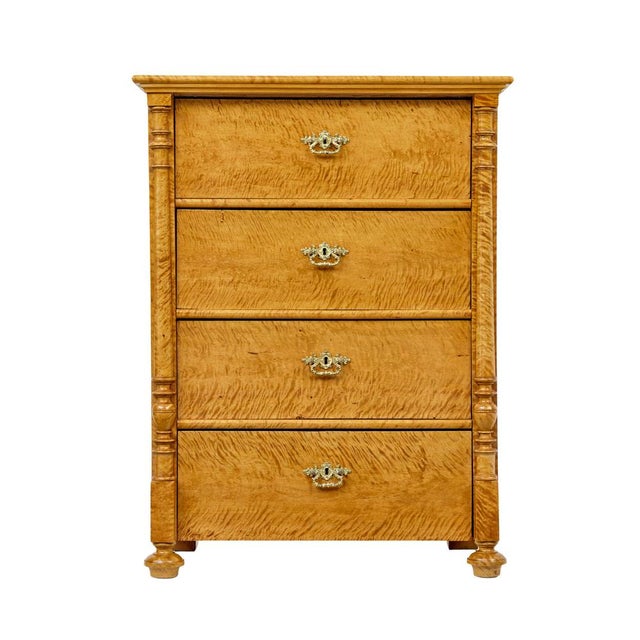 Swedish Tiger Birch Chest of Drawers, 1890 For Sale - Image 12 of 12