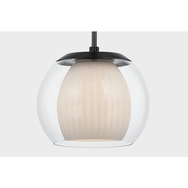 2020s Hudson Valley Lighting Clementon 17 in. 1 Light Pendant in Distressed Bronze Finish For Sale - Image 5 of 6