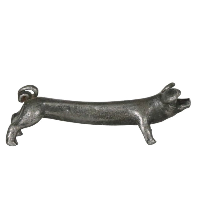 Art Deco 2 Pc Antique Figural Pig Knife Rests For Sale - Image 3 of 7