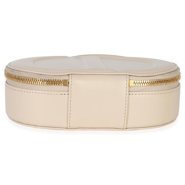 2020s Cream Calfskin CD Signature Oval Crossbody Camera Bag For Sale - Image 5 of 9