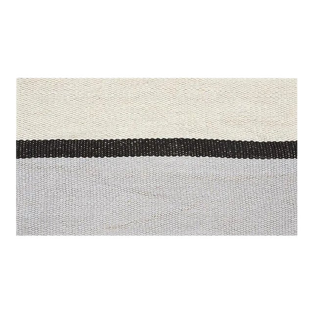 Sample - Schumacher Ile Saint-Louis Tape in White Black & Silvery Blue For Sale